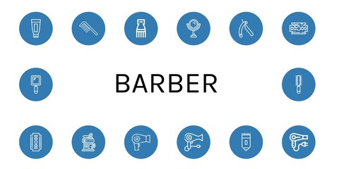 Set of barber icons