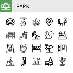 park simple icons set