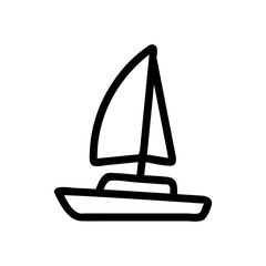 yacht icon vector. Thin line sign. Isolated contour symbol illustration