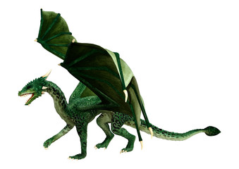 Fototapeta premium 3D Rendering Fairy Tale Dragon on White