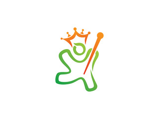 Kids king logo symbol or icon template