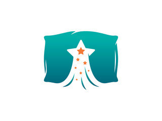 Star pillow logo symbol or icon template