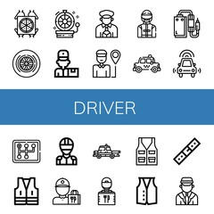 driver simple icons set