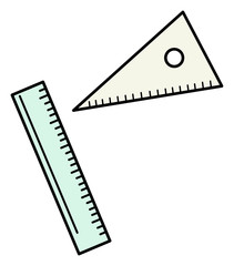 かわいい定規のイラスト素材