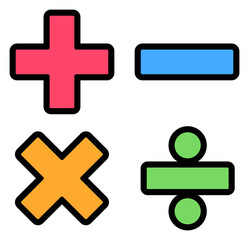 Obraz premium かわいい数式のイラスト素材