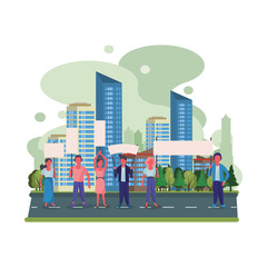 activists people with protest banners