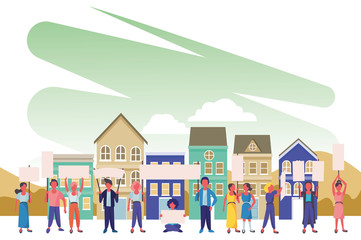 activists people with protest banners