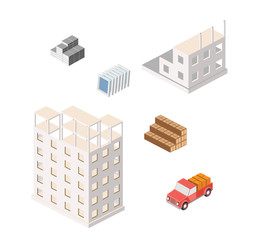 Urban industrial isometric 3d architectural flat plan