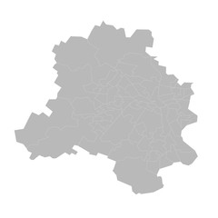 Naklejka premium Delhi assembly constituency map vector. Gray background. Business concepts, backgrounds.