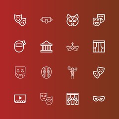 Editable 16 theatrical icons for web and mobile