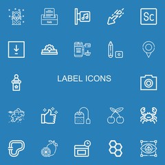 Editable 22 label icons for web and mobile