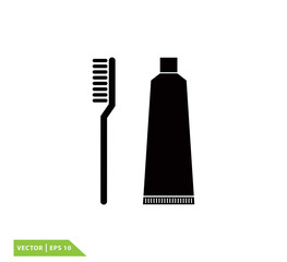Toothbrush icon vector logo template