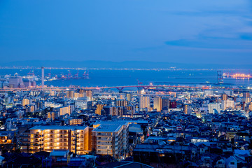 Naklejka premium Kobe city at night