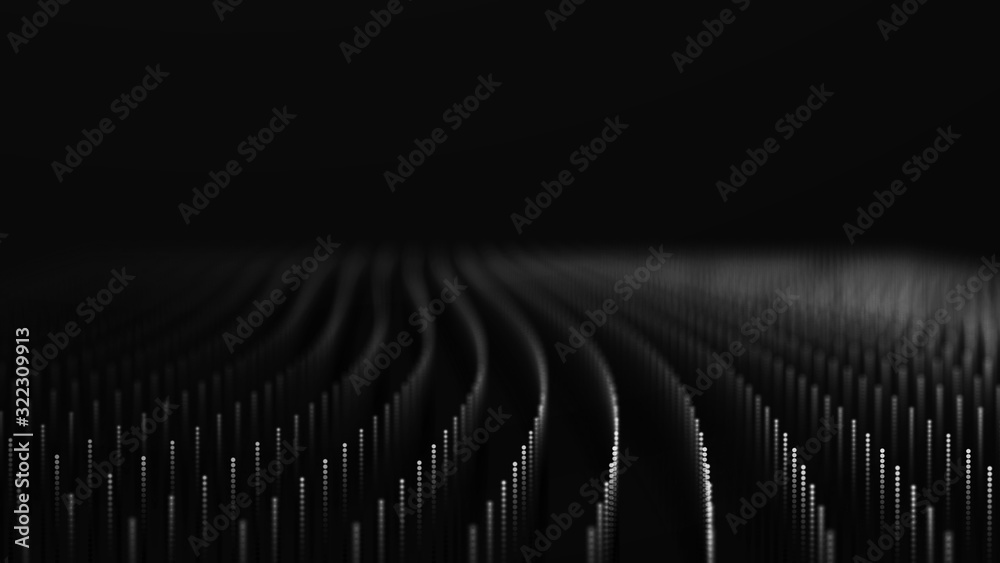 Aufkleber Abstract digital background with particles. Big data. Template for presentation design. 3d rendering.