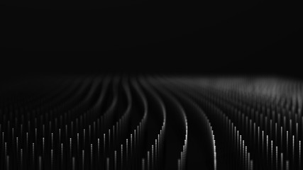 Abstract digital background with particles. Big data. Template for presentation design. 3d rendering.