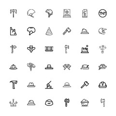 Editable 36 miner icons for web and mobile