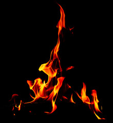 Flame of fire on a black background