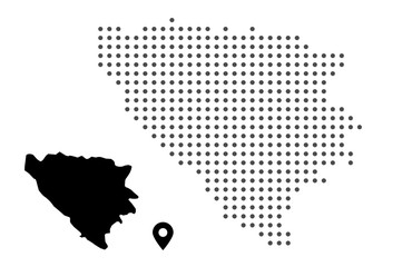 Fototapeta premium Bosnia map dotted on white background vector isolated