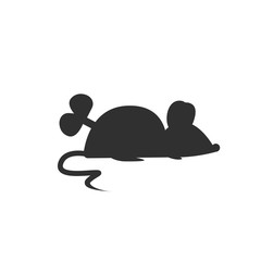 Clockwork mouse black silhouette on the white background. Print or Poster Design, Card, Baby dishes, clothes, web sites, printed materials, textile, wrapping paper