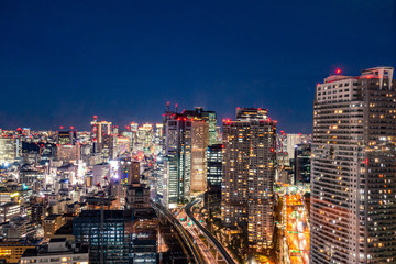 Fototapeta na wymiar Cityscape of Tokyo Japan at night.