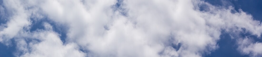 banner of beautiful blue sky background with a white clouds