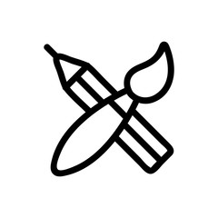 Brush the pencil icon vector. Thin line sign. Isolated contour symbol illustration