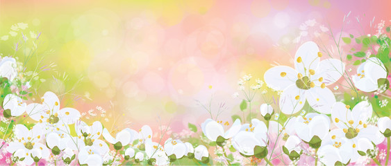 Naklejka na ściany i meble Vector spring, floral background.