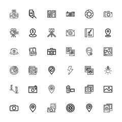 Editable 36 photograph icons for web and mobile