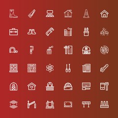 Editable 36 construction icons for web and mobile