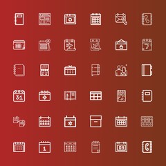 Editable 36 organizer icons for web and mobile