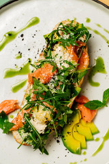 Delicious Bruschetta. Traditional italian cuisine appetizer. Food and menu concept.