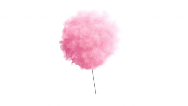 Cotton candy isolated loopable 360 rotation