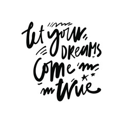 Positive quote for your design. Hand lettering illustration