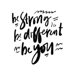 Positive quote for your design. Hand lettering illustration