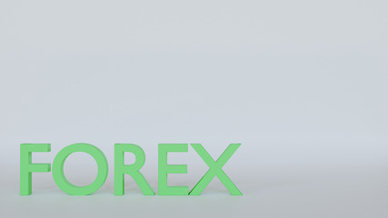 Forex 3D type on a white seamless bckdrop