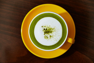 Matcha green tea cafe latte 