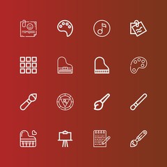 Editable 16 artistic icons for web and mobile