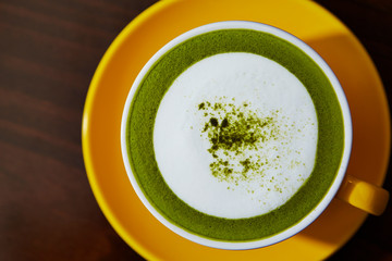 Matcha green tea cafe latte 