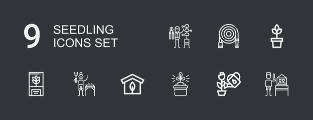 Editable 9 seedling icons for web and mobile