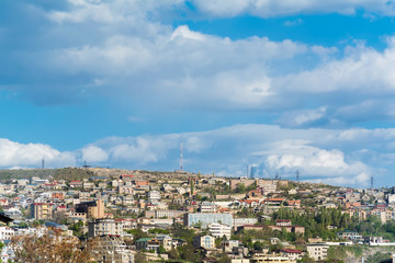 Fototapeta na wymiar View of a part of Yerevan city, capital of Armenia