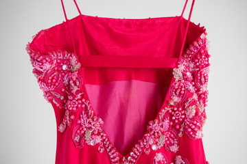 Vestido largo de fiesta de gala rosa fucsia