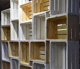 Crates Shelves in the workshop ready for shipping
