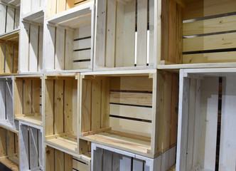 Crates Shelves in the workshop ready for shipping