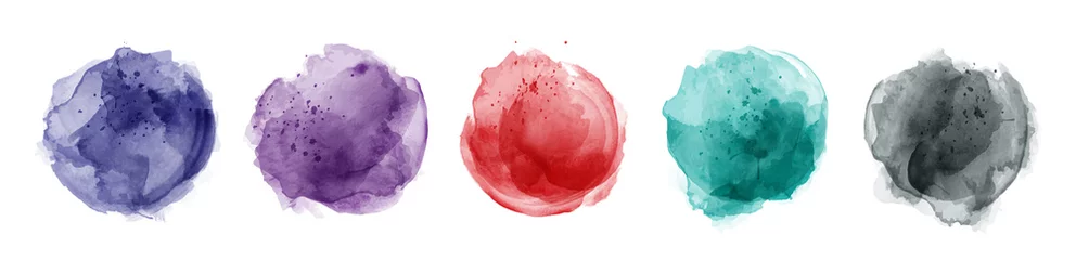 Set von handgezeichneten Splash-Aquarellen © Artnizu
