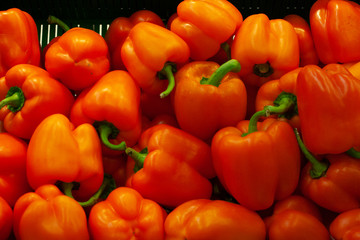 Sweet pepper, fresh harvest, sold in the supermarket