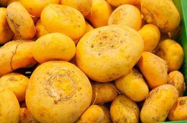Ripe turnips, fresh crop, sold in the supermarket