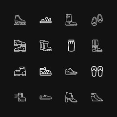 Editable 16 footwear icons for web and mobile