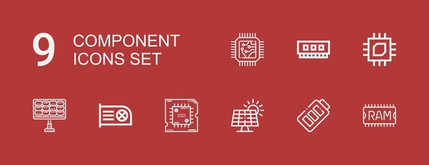Editable 9 component icons for web and mobile