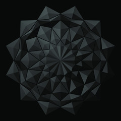 Geometry Use A Polygon Triangle. Arrange In A Black Color Abstract Flower Pattern.