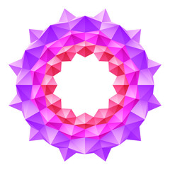 Geometry Use A Polygon Triangle. Arrange In A Pink Color Abstract Flower Pattern.